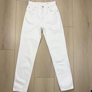 VTG Levi's 912 Orange‎ Tab White Jeans Women's 6 Med Slim Tapered USA Distressed
